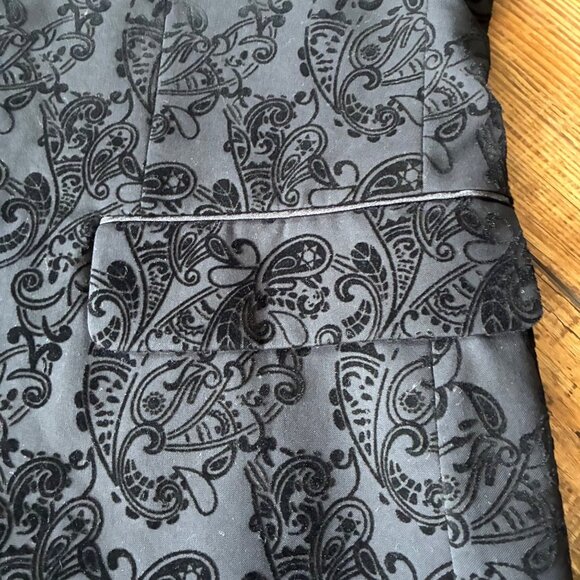 INC Black Paisley Slim-Fit Blazer XL - Formal, Party, Holiday, Wedding, Evening - Picture 6 of 9